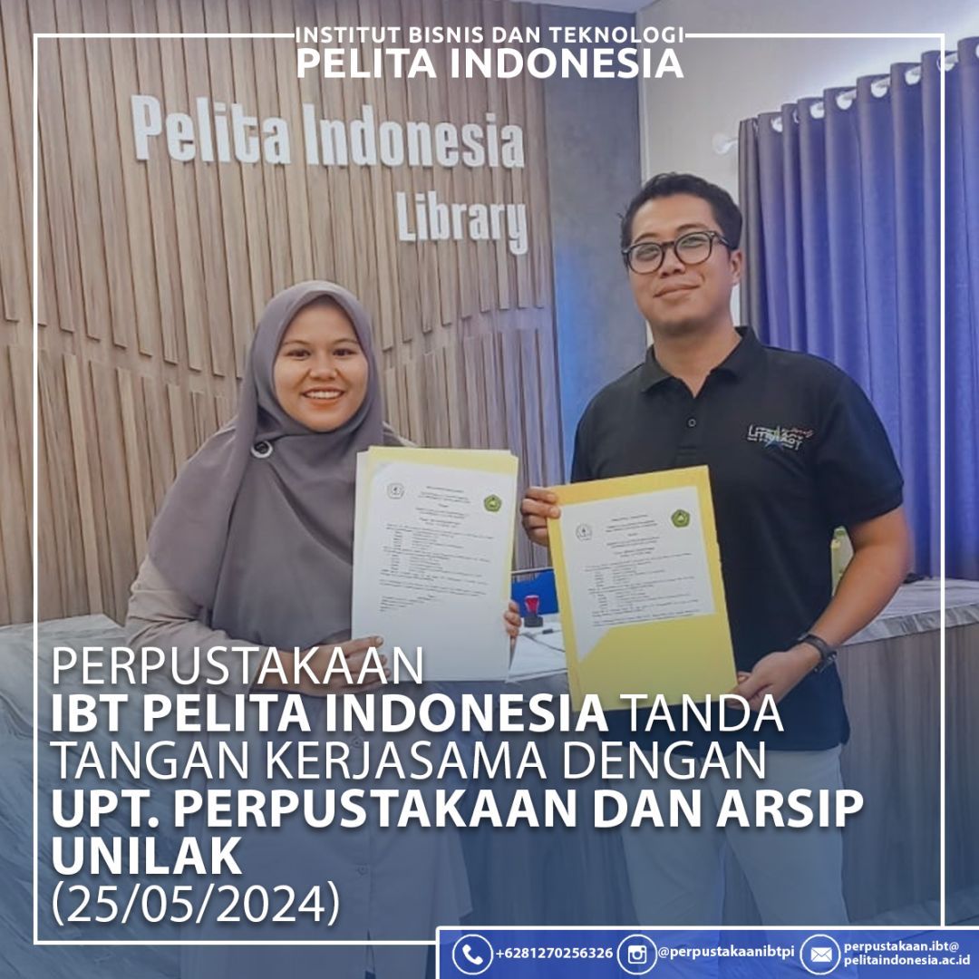 Perpustakaan IBT Pelita Indonesia Tanda Tangan Kerjasama dengan UPT. Perpustakaan dan Arsip Unilak